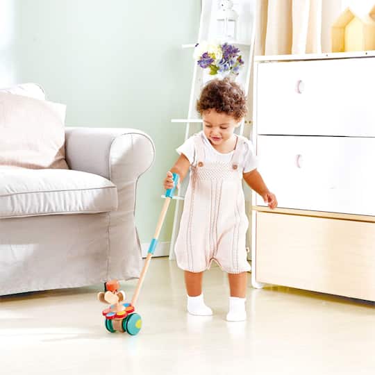 Hape Wooden Push & Pull Dancing Butterflies Walking Toy